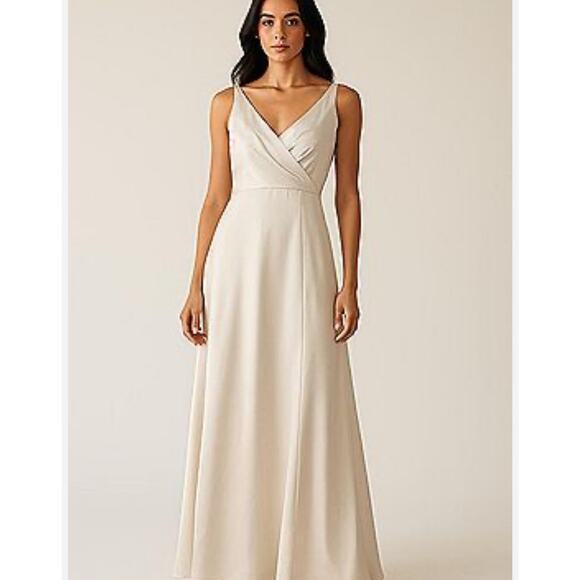 Jenny Yoo Collection V Neck Full Length Bridesmaid Dress 14 - Picture 1 of 7